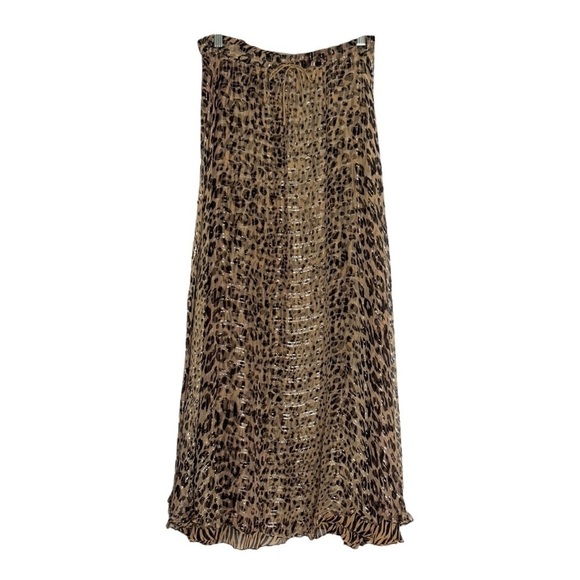 Sterling Styles Reversible Animal Print Metallic Midi Skirt 2X/3X Boho Leopard - Picture 3 of 10